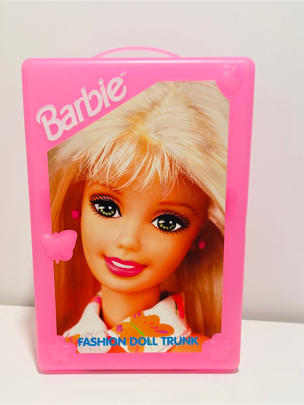 Vintage 1998 1999 Mattel Barbie Fashion Doll Trunk Carrying Case Pink Plastic